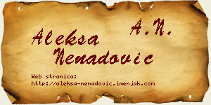 Aleksa Nenadović vizit kartica